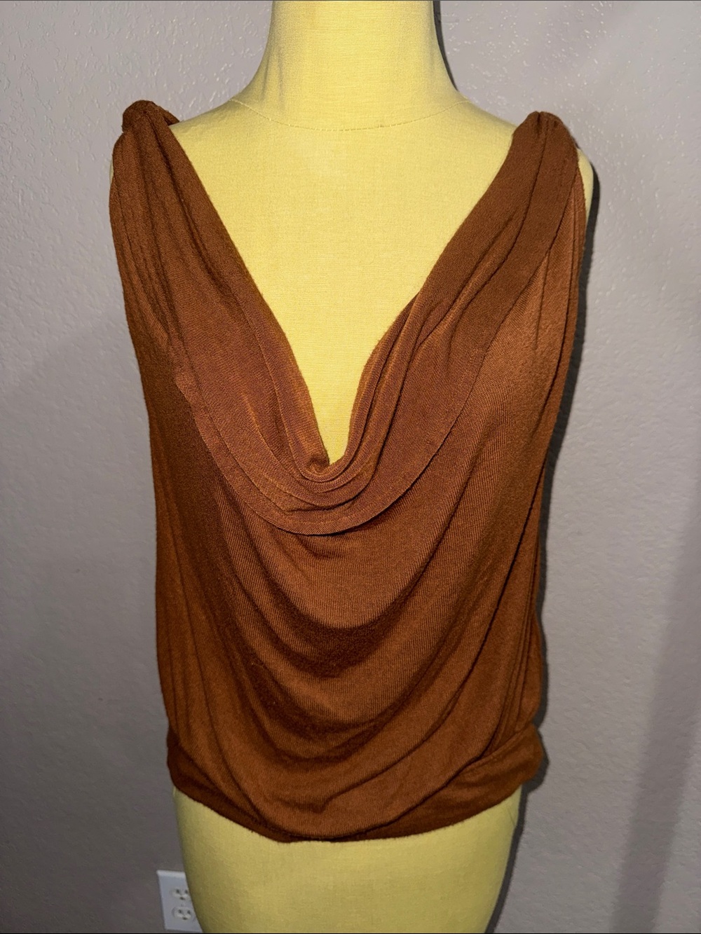 Free People Draped Brown Women's Tank Top size large